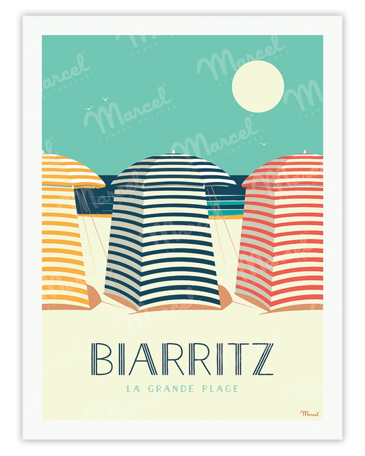 Affiche BIARRITZ "Les Tentes"