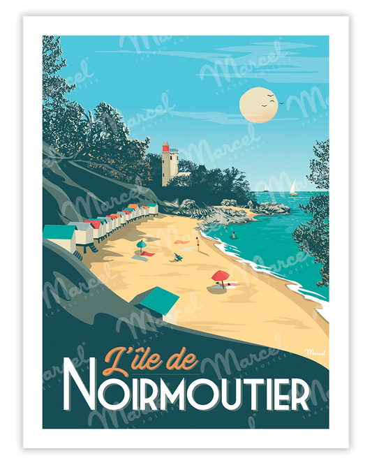 Affiche NOIRMOUTIER "Plage de l'Anse Rouge"