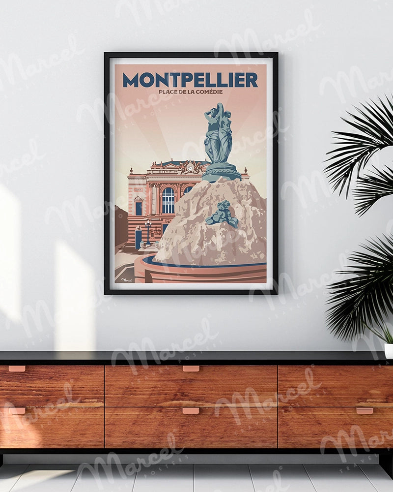 Affiche MONTPELLIER "Place de la Comédie"