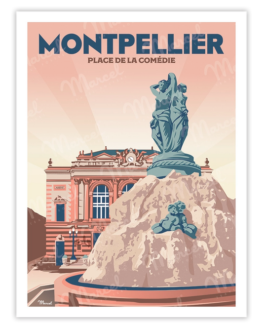 MONTPELLIER poster "Place de la Comédie"