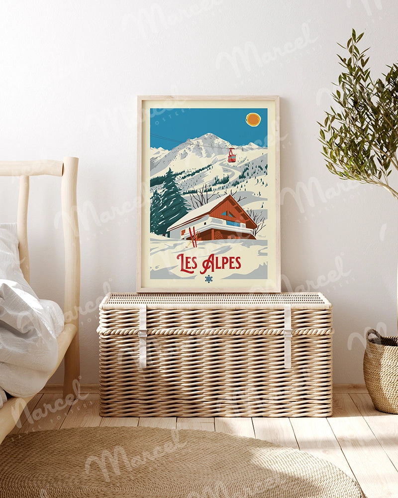 Affiche LES ALPES "Le Chalet"