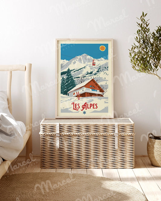 Affiche LES ALPES "Le Chalet"