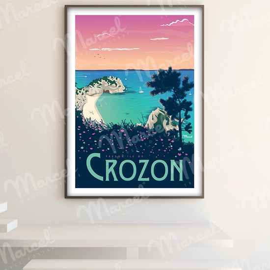 Affiche CROZON "Plage de l'Île Vierge"