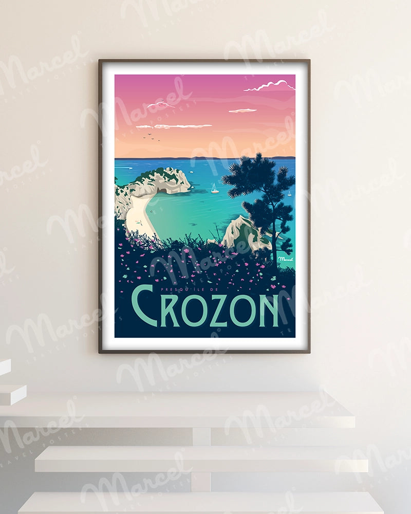 Affiche CROZON "Plage de l'Île Vierge"