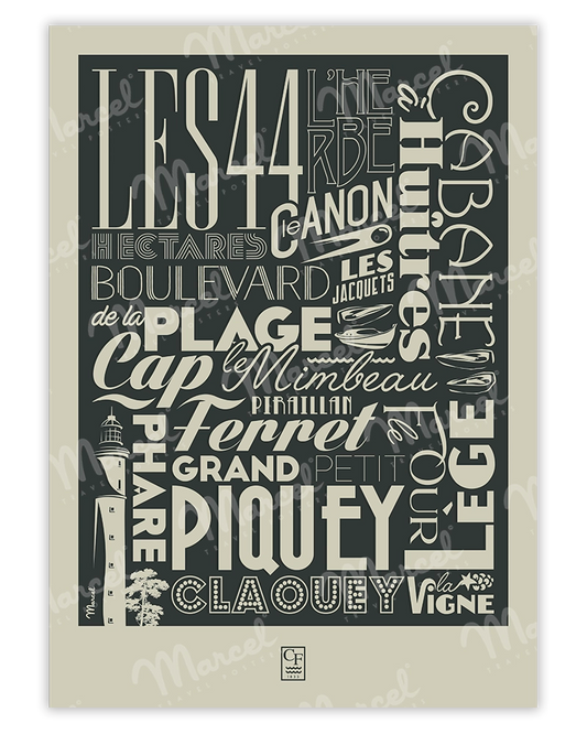 Affiche CAP FERRET "Typography"