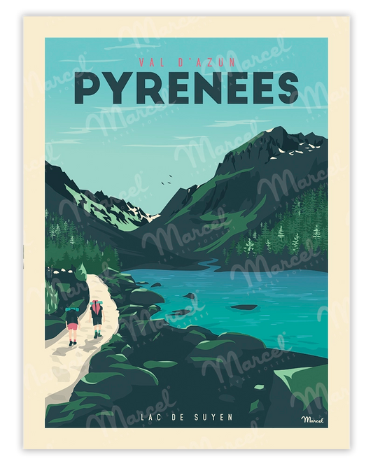 PYRENEES poster "Val d'Azun - Lac de Suyen"