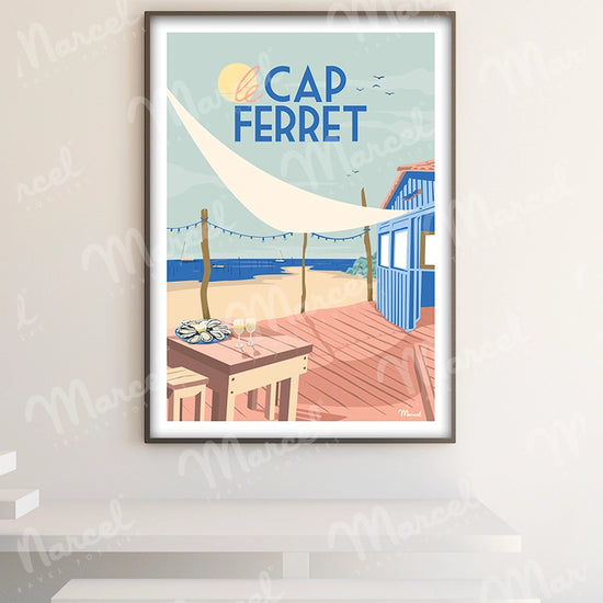 Affiche CAP FERRET "Cabane à Huîtres"