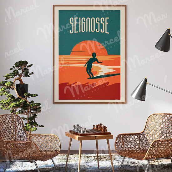 Affiche SEIGNOSSE "Surfing"