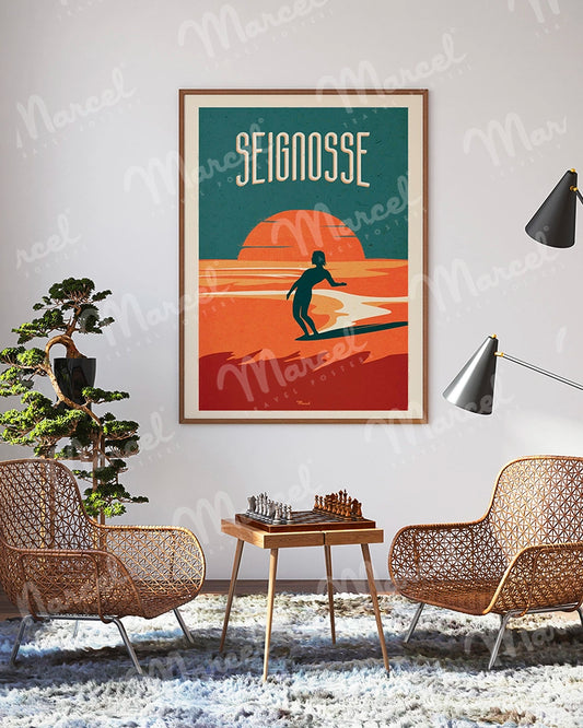 Affiche SEIGNOSSE "Surfing"