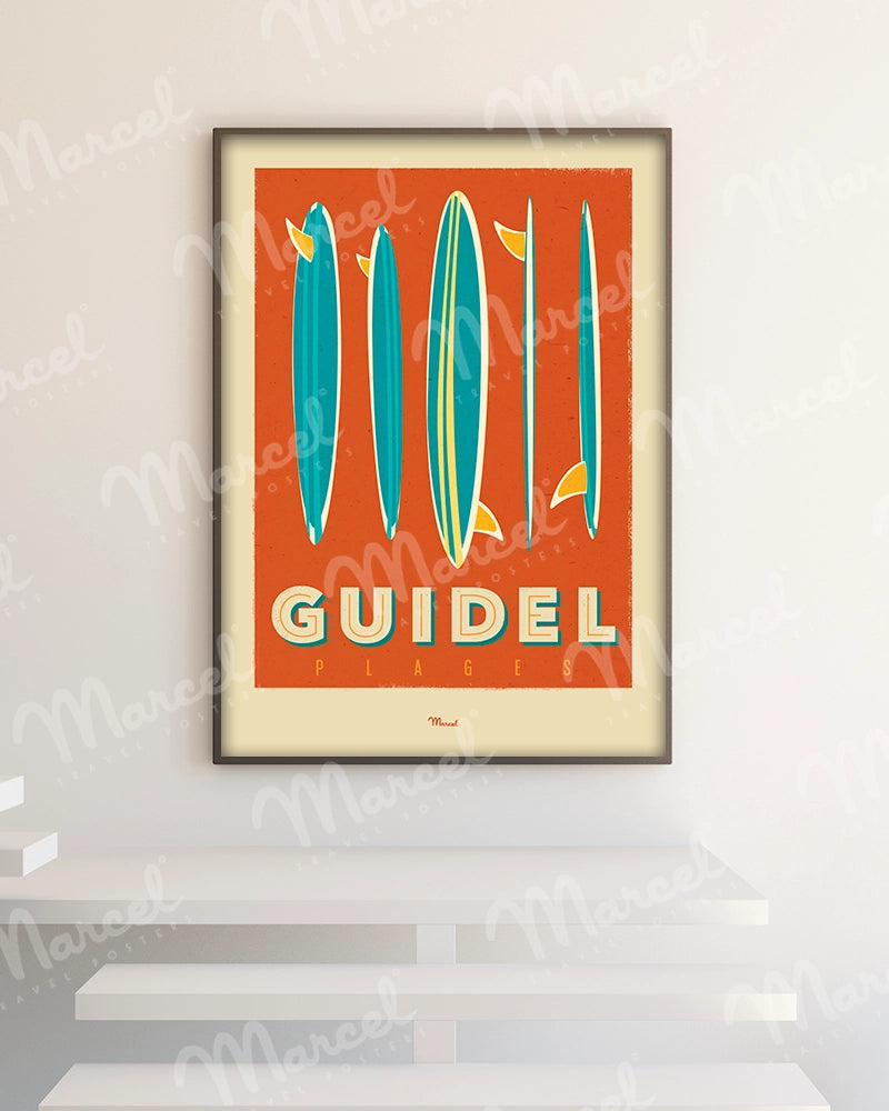 Affiche GUIDEL "Surfboards"