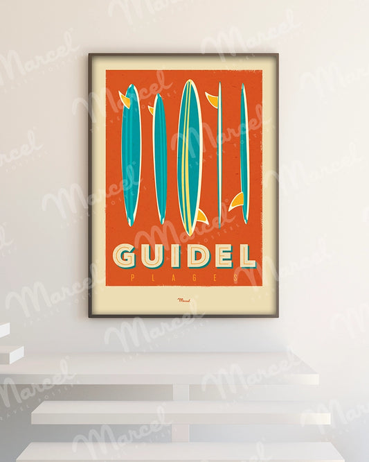 Affiche GUIDEL "Surfboards"