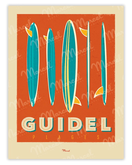 Affiche GUIDEL "Surfboards"