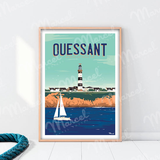 Affiche OUESSANT "Phare du Créac'h"