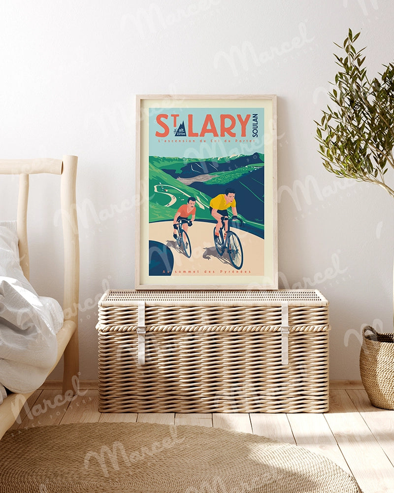 Affiche SAINT-LARY "L'Ascension du Col de Portet"
