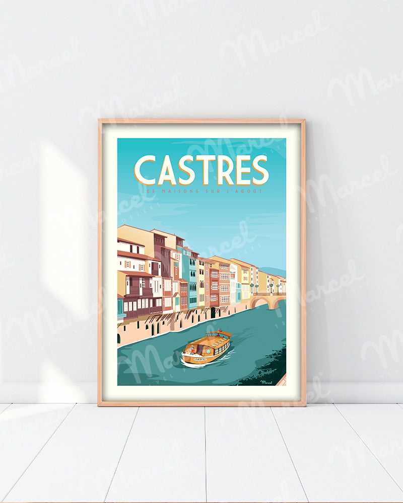 Affiche CASTRES "Les Maisons sur l'Agoût"