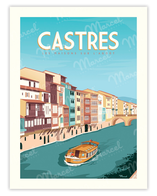 CASTRES poster "The Houses on the Agoût"
