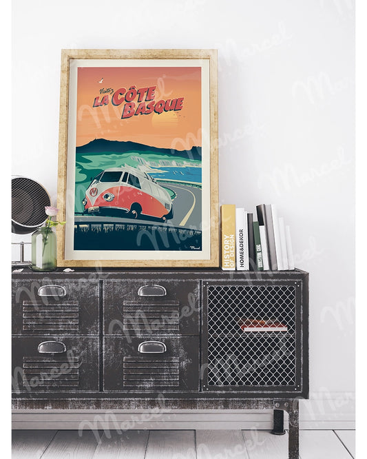 Affiche CÔTE BASQUE "La Corniche"