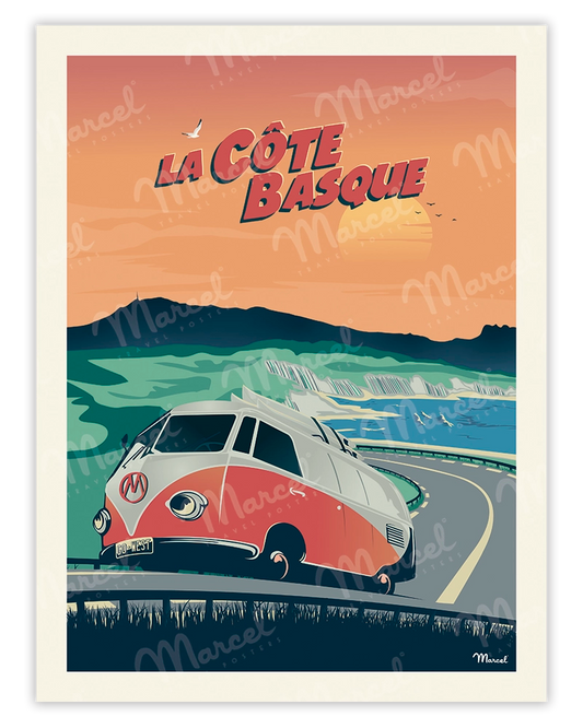 Affiche CÔTE BASQUE "La Corniche"