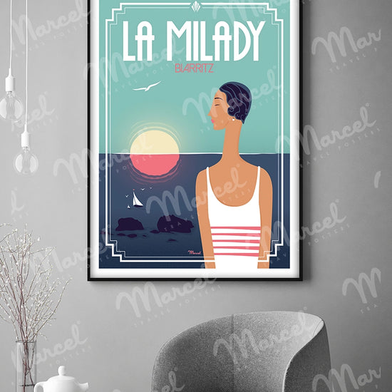 Affiche BIARRITZ "La Milady"