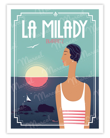 Affiche BIARRITZ "La Milady"