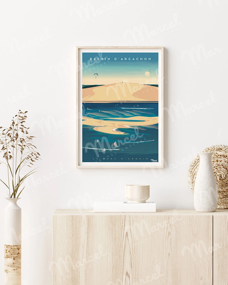 Affiche BASSIN D'ARCACHON "Banc d'Arguin"