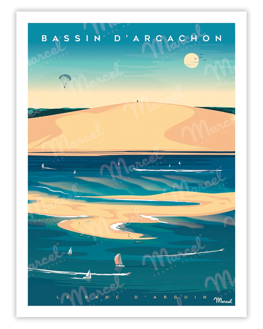 Affiche BASSIN D'ARCACHON "Banc d'Arguin"