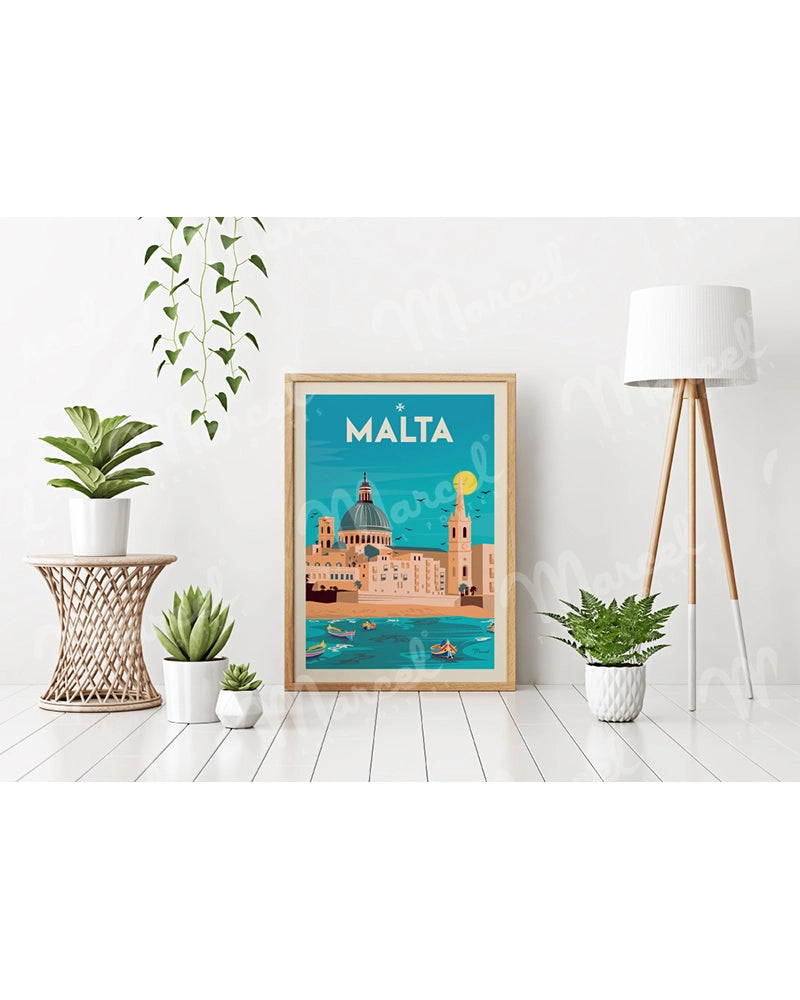 Affiche MALTA "Souvenir from Valletta"
