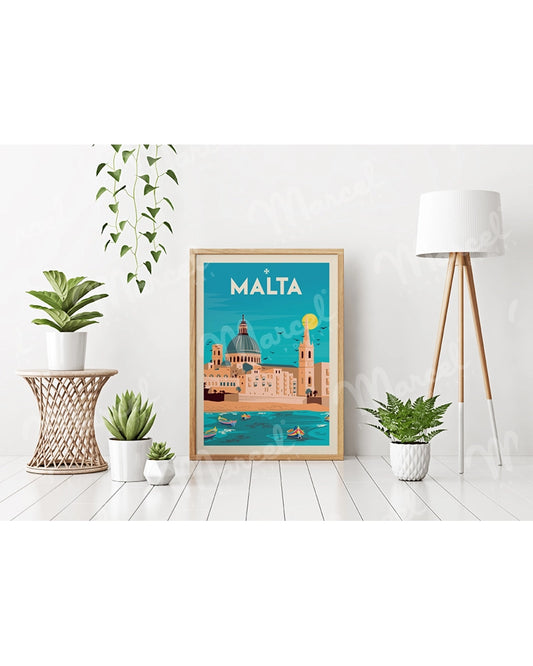 Affiche MALTA "Souvenir from Valletta"