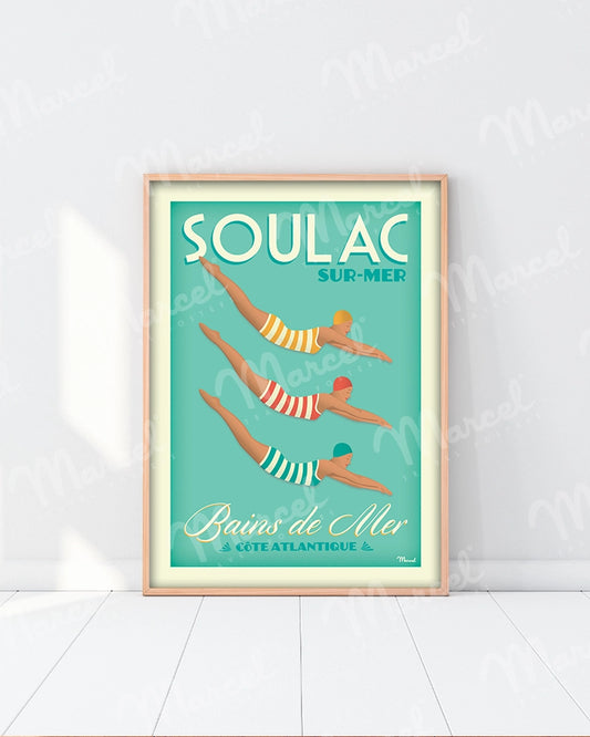 Affiche SOULAC "Bains de Mer"