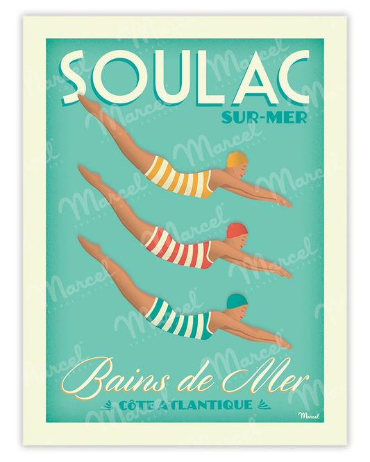 Affiche SOULAC "Bains de Mer"