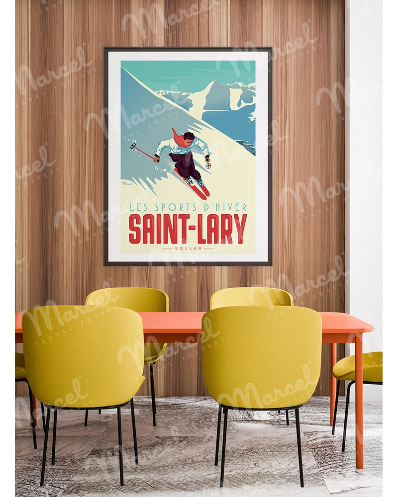 Affiche SAINT-LARY "Le Skieur"