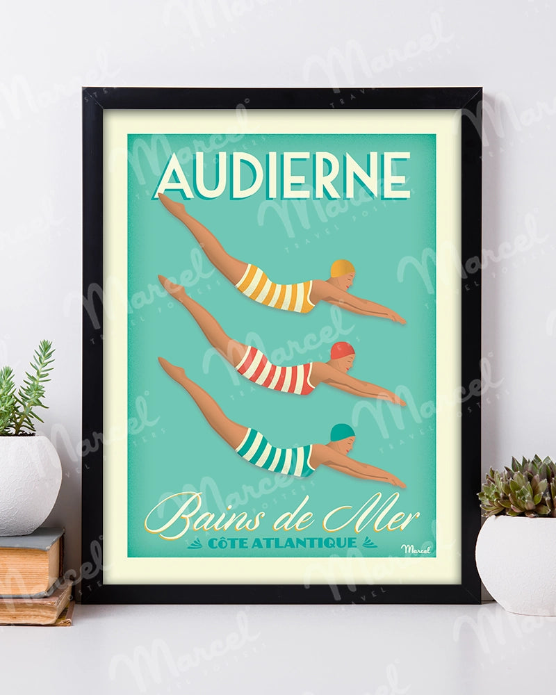 Affiche AUDIERNE "Bains de Mer"
