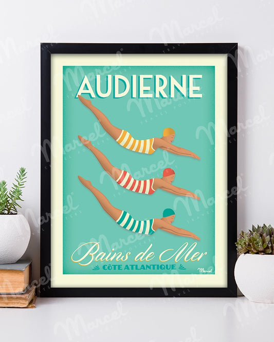 Affiche AUDIERNE "Bains de Mer"
