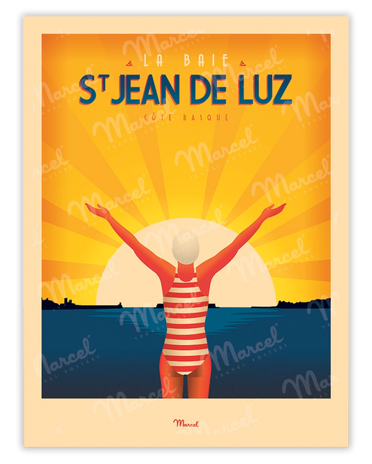 Affiche SAINT-JEAN-DE-LUZ "La Baigneuse"