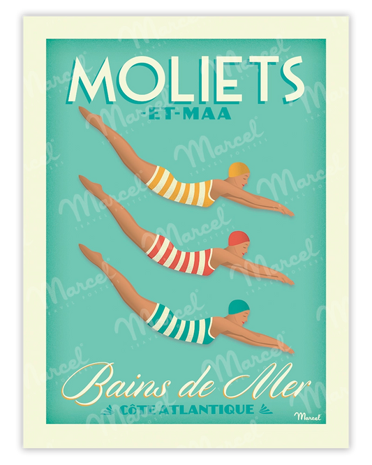 Affiche MOLIETS "Bains de Mer"