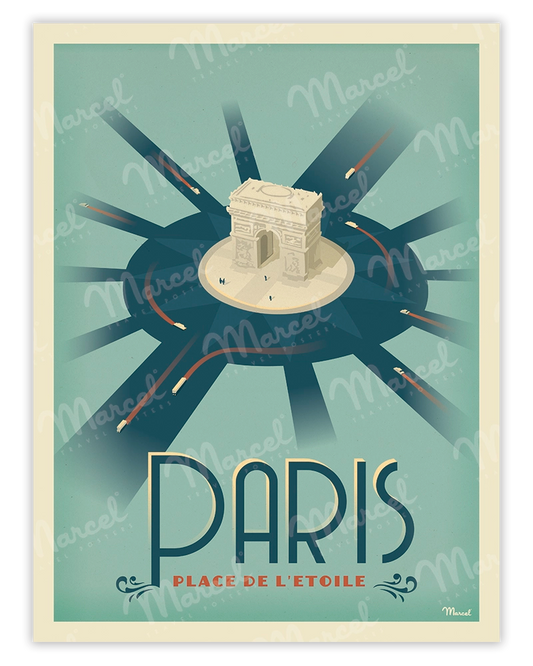 Affiche PARIS "Place de l'Étoile"