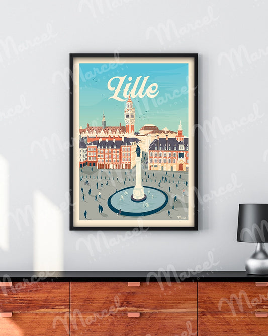 Affiche LILLE "La Grand'Place"