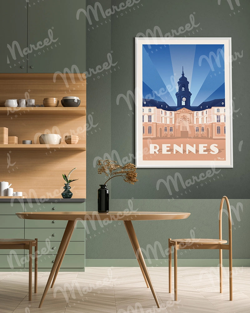 Affiche RENNES " Hôtel de Ville "