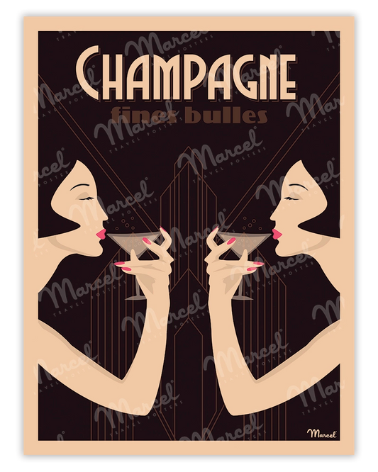 Affiche CHAMPAGNE "Fines Bulles"
