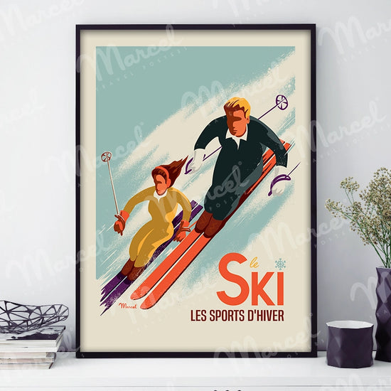 Affiche "Les Skieurs"
