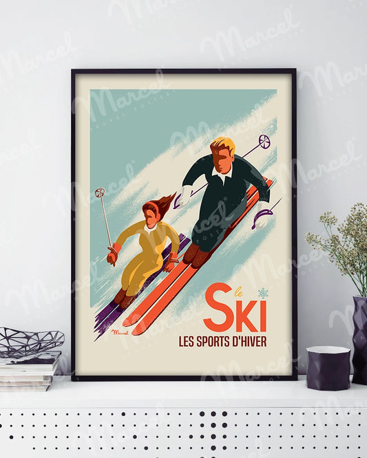 Affiche "Les Skieurs"