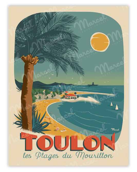 TOULON poster "Mourillon Beaches"