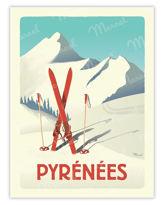 PYRENEES "The Red Skis" poster