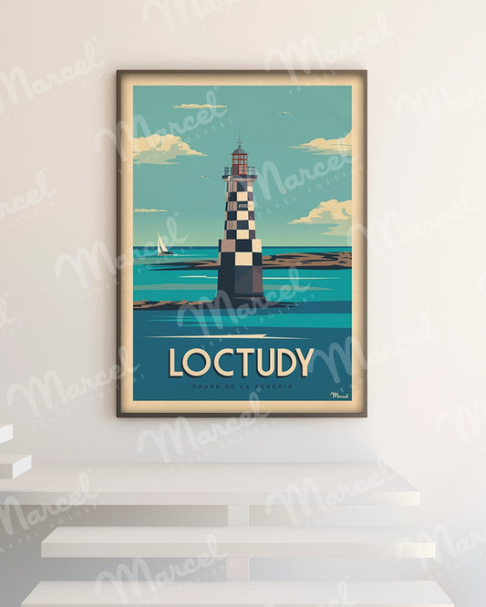 Affiche LOCTUDY "Phare de la Perdrix"