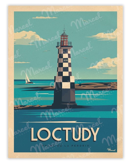 Affiche LOCTUDY "Phare de la Perdrix"
