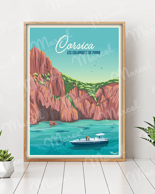 Affiche CORSICA " Calanques de Piana "
