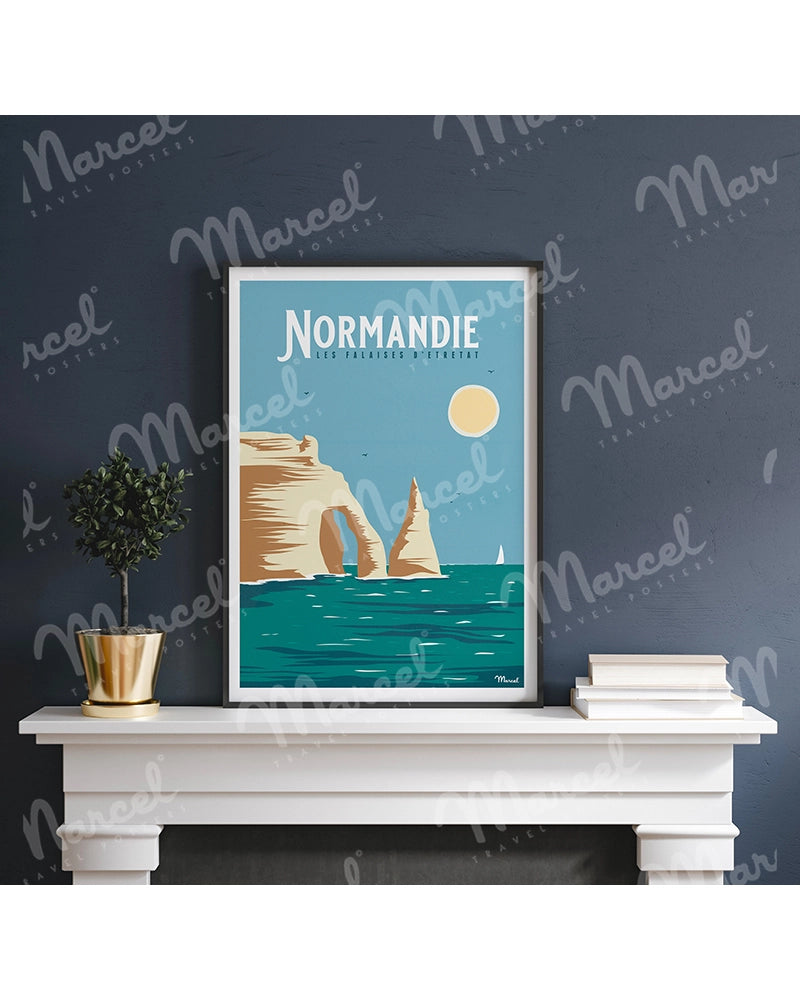 Affiche NORMANDIE "Falaises d'Etretat"
