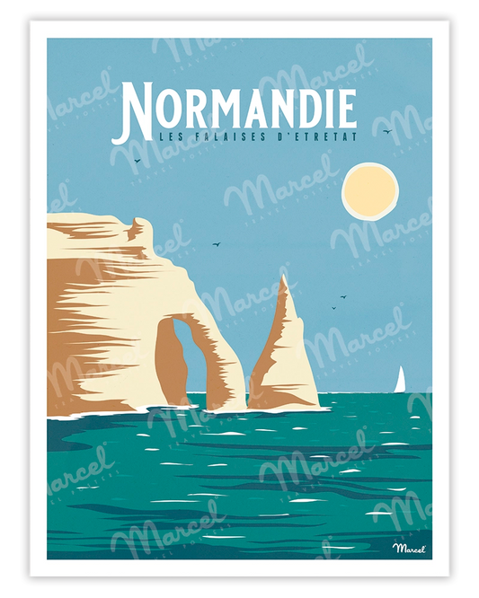 Affiche NORMANDIE "Falaises d'Etretat"