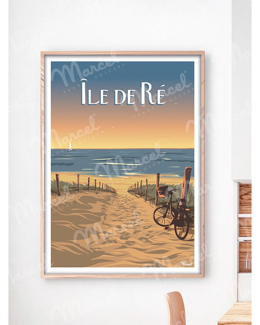 Affiche ILE DE RE "Bois-Plage"