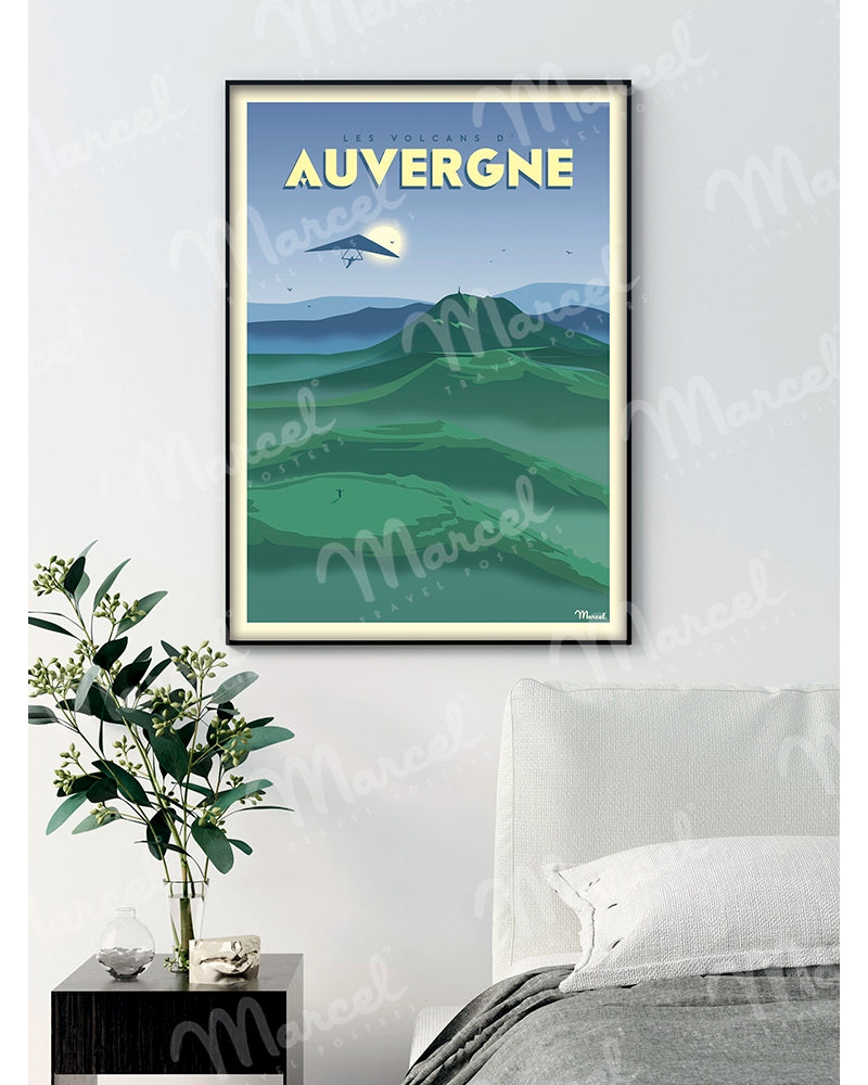 Affiche AUVERGNE "Les Volcans"
